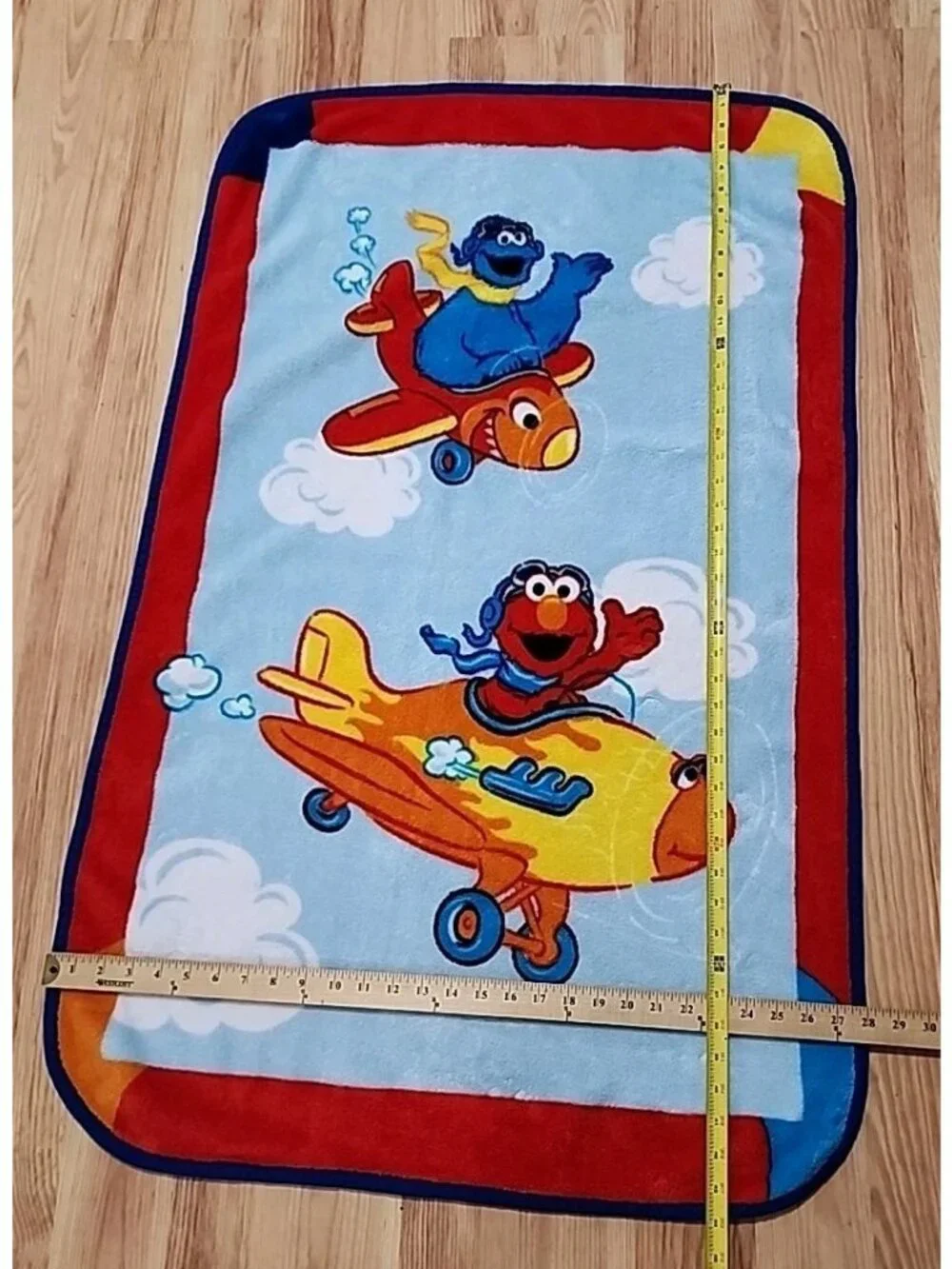 Sesame Street Elmo Cookie Monster Fleece Throw Blanket Flying Airplanes 28